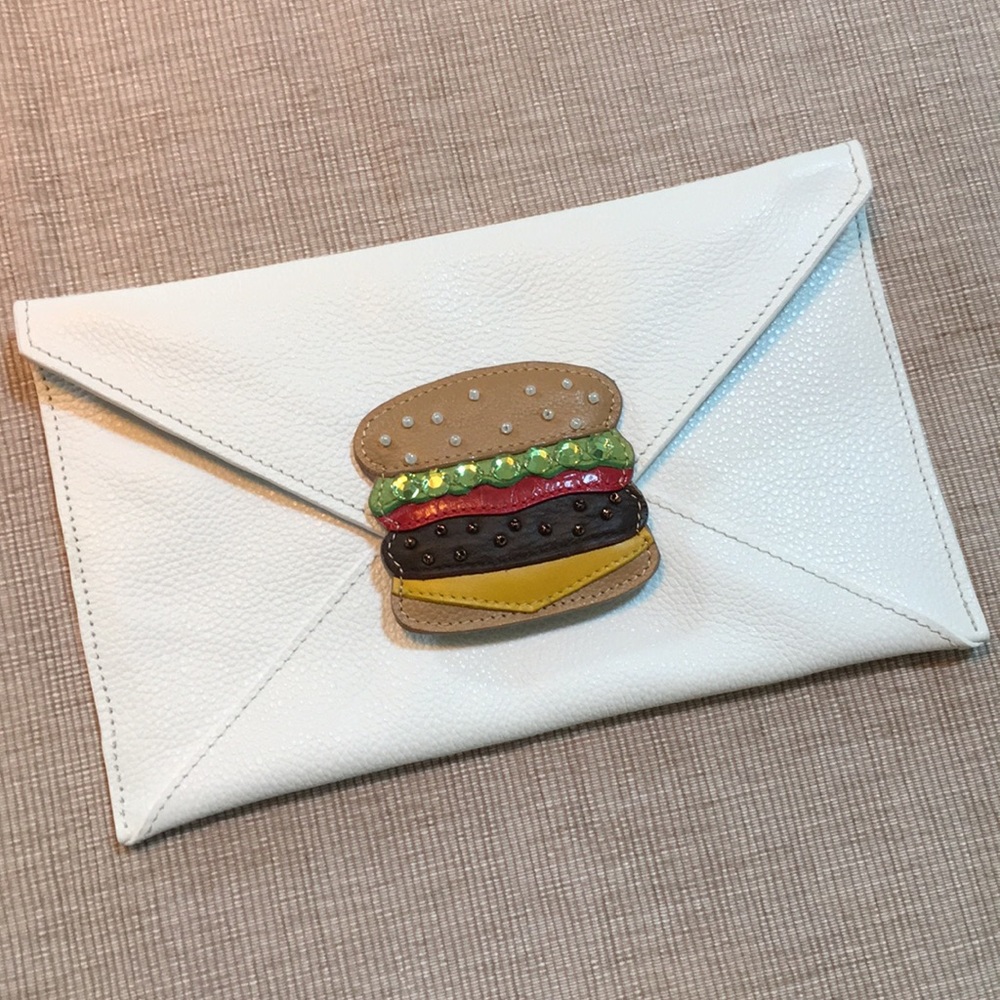 Cheeseburger Leather Clutch